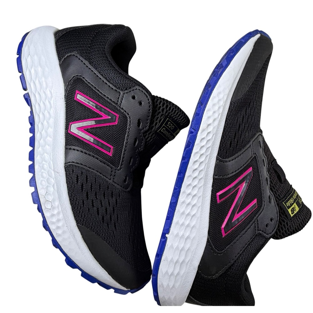 New Balance 520 V5 Comfort Ride Running Shoes Black Pink W520CP5 Womens Size 6 - Picture 1 of 7